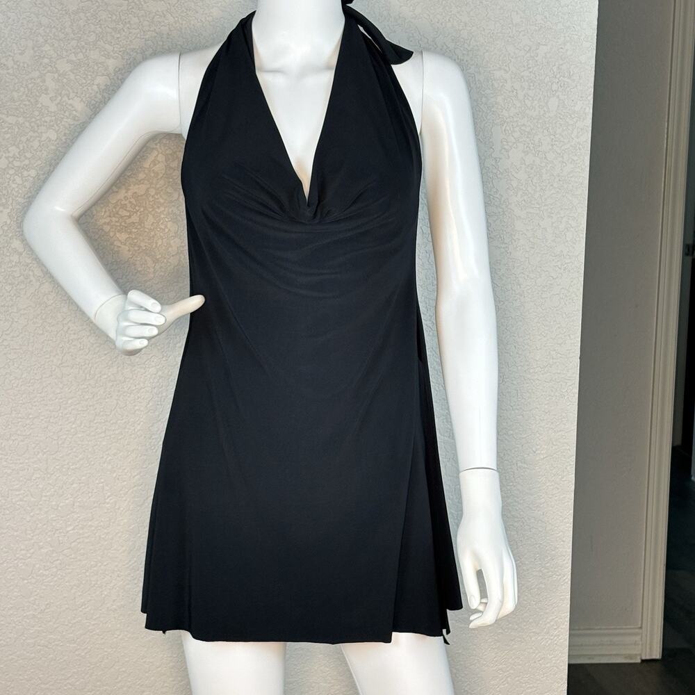 Magicsuit Women's Swim Dress Swimsuit One Piece Halter Cowl Neck Black Size 6